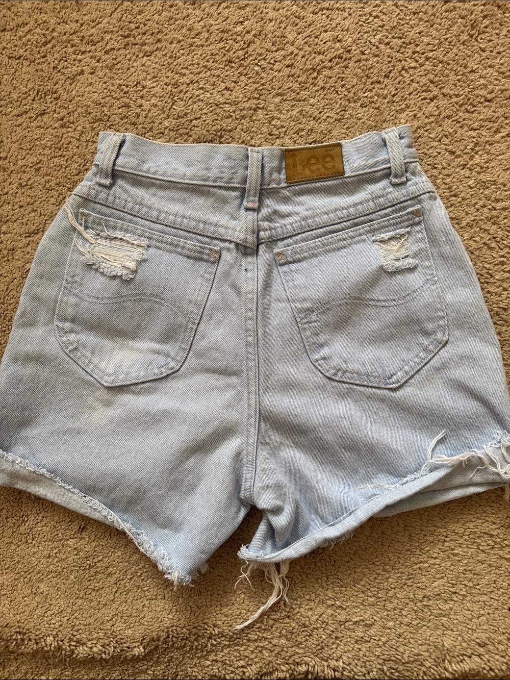 Lee High Rise Distressed Denim Shorts - Picture 3 of 5